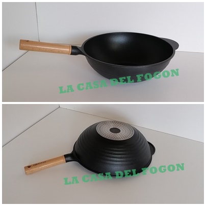 Wok Antiadherente Induccion Vitrocerámica y Fogón de Aluminio