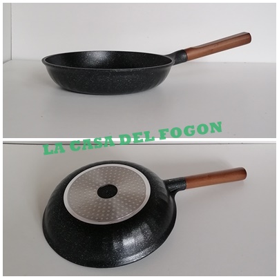 Wok Antiadherente Induccion Vitrocerámica y Fogón de Aluminio